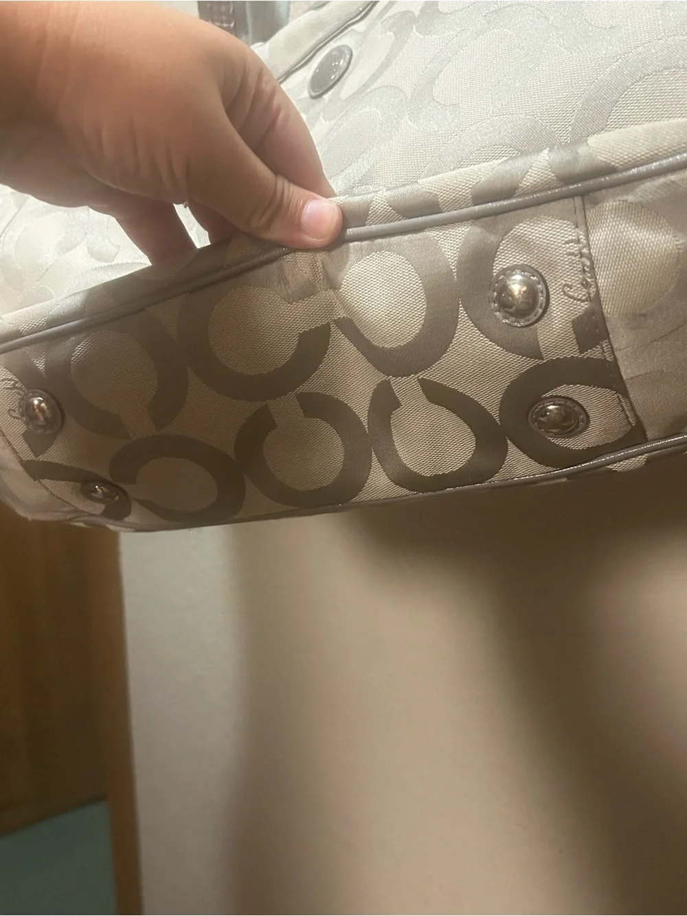 Authentic Coach Women's Signature Tote in Light Gray